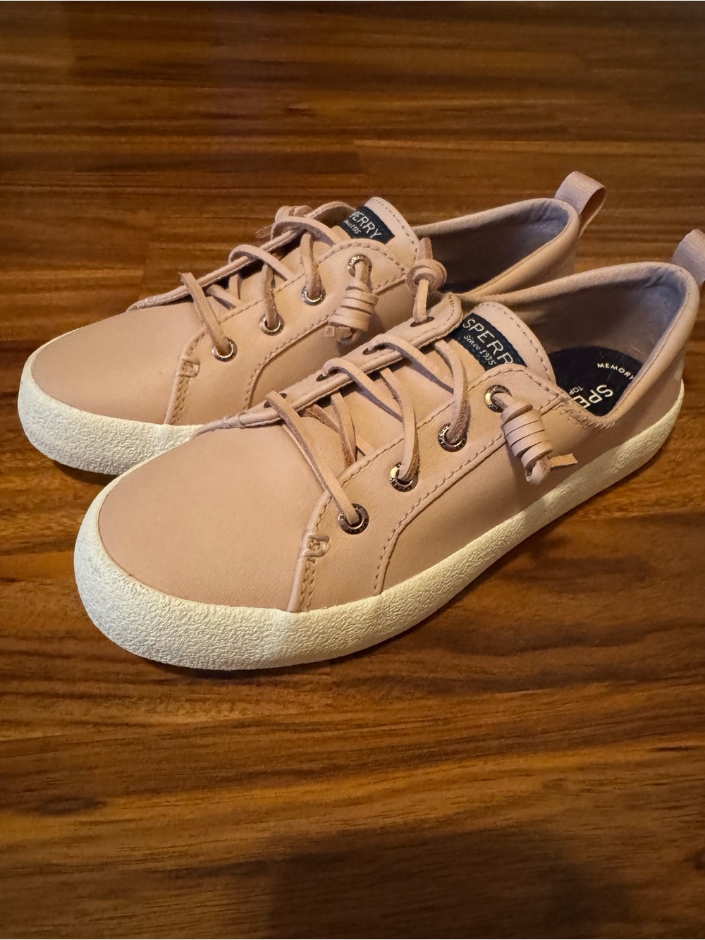 Sperry Womens Crest Vibe Rose Leather Lace Up Sneakers 7 2000s Y2K